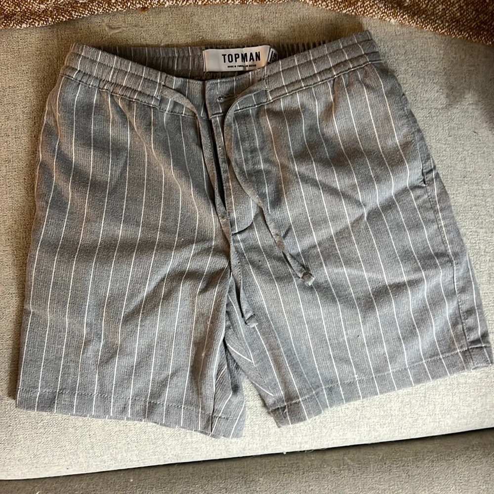 Topman light grey striped shorts